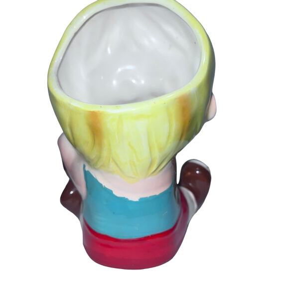 NAPCO Volleyball Boy Head Vase Planter 6775 - Made in Japan, 1950s Vintage - Picture 2 of 6